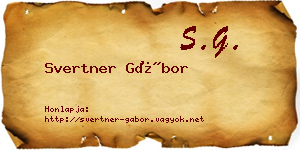 Svertner Gábor névjegykártya